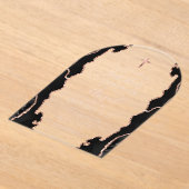 ブラックバラ金ゴールドアガートアーチファースト聖餐式 アクリル招待状 (レイダウン)