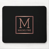 ブラックバラ金ゴールドエレガントモノグラモダンム マウスパッド (正面)