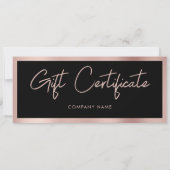 ブラックバラ金ゴールドギフト証明書券 (裏面)