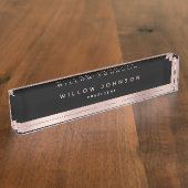 ブラックバラ金ゴールドクラスエグゼクティブビジネスギフト デスクネームプレート (側面)