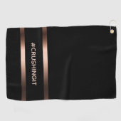 ブラックバラ金ゴールドクラッシンやる気を起こさせるト ゴルフタオル (横)