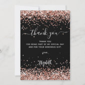 ブラックバラ金ゴールドグリッターキラキラサンキューカード 招待状 (正面)