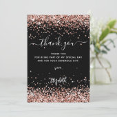 ブラックバラ金ゴールドグリッターキラキラサンキューカード 招待状 (スタンド正面)
