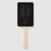 ブラックバラ金ゴールドグリッターダーク結婚式 プログラム ハンドファン (裏面)