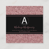 ブラックバラ金ゴールドグリッタードライスビジネスロゴ スクエア名刺 (裏面)