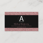 ブラックバラ金ゴールドグリッタードライスビジネスロゴ 名刺 (裏面)