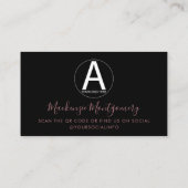 ブラックバラ金ゴールドグリッタードライスビジネスロゴ 名刺 (裏面)