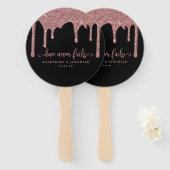 ブラックバラ金ゴールドグリッタードライ結婚プス ハンドファン (正面&裏面)