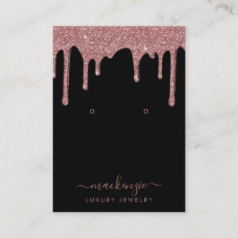 ブラックバラ金ゴールドグリッタードリップジュエリー 名刺