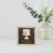 ブラックバラ金ゴールドグリッタードリップスピンクケーキベーカリー スクエア名刺 (スタンド正面)