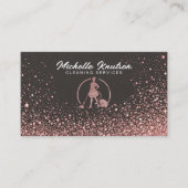 ブラックバラ金ゴールドグリッターハウスクリーニングサービス 名刺 (正面)