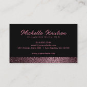 ブラックバラ金ゴールドグリッターハウスクリーニングサービス 名刺 (裏面)