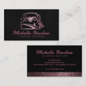 ブラックバラ金ゴールドグリッターハウスクリーニングサービス 名刺 (正面/裏面)