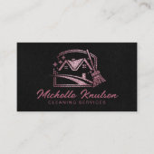 ブラックバラ金ゴールドグリッターハウスクリーニングサービス 名刺 (正面)