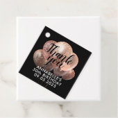 ブラックバラ金ゴールドグリッターバルーン誕生日ありがとう フェイバータグ (インサイチュ)