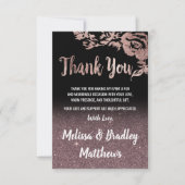 ブラックバラ金ゴールドグリッターフローラありがとう サンキューカード (正面)