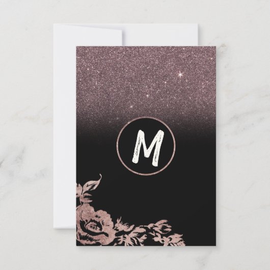 ブラックバラ金ゴールドグリッターフローラありがとう サンキューカード (裏面)