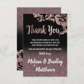 ブラックバラ金ゴールドグリッターフローラありがとう サンキューカード (正面/裏面)