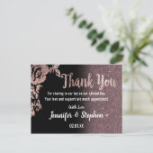 ブラックバラ金ゴールドグリッターフローラありがとう ポストカード (スタンド正面)