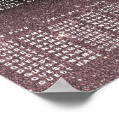 ブラックバラ金ゴールドグリッターフローラシーティングチャート ポスター (角)