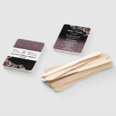 ブラックバラ金ゴールドグリッターフローラ結婚式 プログラム ハンドファン (組立なし)