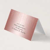 ブラックバラ金ゴールドグリッターミニマルQrコード 名刺 (裏面)