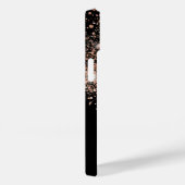 ブラックバラ金ゴールドグリッターモノグラムエレガント名 Case-Mate iPhoneケース (裏面 / 右)