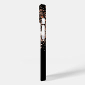 ブラックバラ金ゴールドグリッターモノグラムエレガント名 Case-Mate iPhoneケース (裏面 / 左)