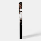 ブラックバラ金ゴールドグリッターモノグラム名 Case-Mate iPhoneケース (裏面 / 左)