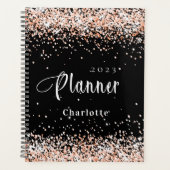ブラックバラ金ゴールドグリッター名アポイントメント2026 プランナー手帳 (正面)