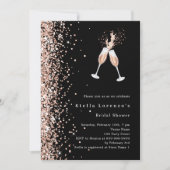 ブラックバラ金ゴールドグリッター応援パーティーブライダルシャワー 招待状 (正面)
