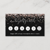 ブラックバラ金ゴールドグリッターqrコード写真 ロイヤリティカード (正面)