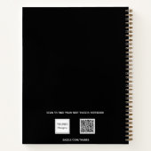 ブラックバラ金ゴールドスクールワーク勉強タイポグラフィ ノートブック (裏面)