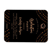 ブラックバラ金ゴールドスター卒業パーティーの招待状 マグネット (横)