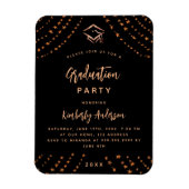 ブラックバラ金ゴールドスター卒業パーティーの招待状 マグネット (縦)