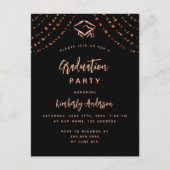 ブラックバラ金ゴールドスター卒業パーティー インビテーションポストカード (正面)