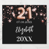 ブラックバラ金ゴールドスター21歳 スパークリングワインラベル (シングルラベル)