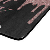 ブラックバラ金ゴールドスパークルグリッタードリップスモノグラム カッティングボード (角)