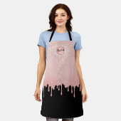 ブラックバラ金ゴールドスパークルグリッタードリップ エプロン (着用した状態)