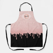 ブラックバラ金ゴールドスパークルグリッタードリップ エプロン (正面)