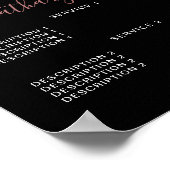 ブラックバラ金ゴールドスパークルドリッピンググリッター価格リス ポスター (角)