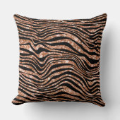 ブラックバラ金ゴールドゼブラグリッター クッション (正面)