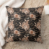 ブラックバラ金ゴールドタイガーフローラ クッション (ブランケット)