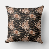 ブラックバラ金ゴールドタイガーフローラ クッション (正面)