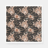 ブラックバラ金ゴールドタイガーフローラ スタンダードランチョンナプキン (正面)