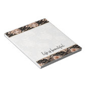 ブラックバラ金ゴールドタイガーフローラ ノートパッド (アングル)