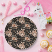 ブラックバラ金ゴールドタイガーフローラ ペーパープレート (パーティー)