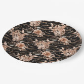ブラックバラ金ゴールドタイガーフローラ ペーパープレート (アングル)