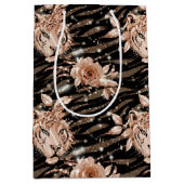 ブラックバラ金ゴールドタイガーフローラ ミディアムペーパーバッグ (正面)