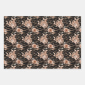 ブラックバラ金ゴールドタイガーフローラ ラッピングペーパーシート (正面)